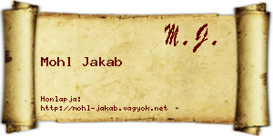Mohl Jakab névjegykártya